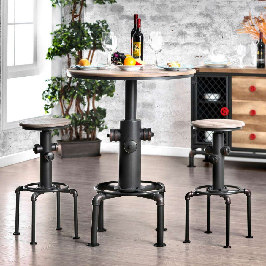 Dining Table Sets * | New Round Furniture Of America Emerymore Industrial Dining Sets