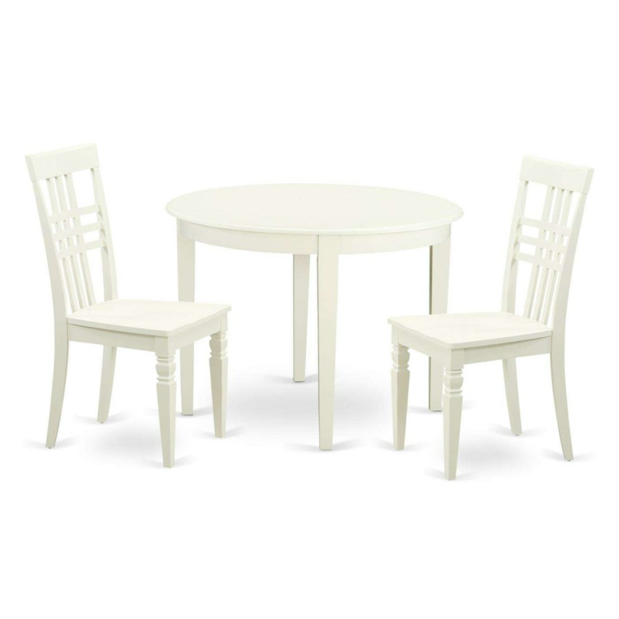 Dining Table Sets * | Cheapest Round East West Furniture Boston 3 Piece Latticeback Dining Table Set