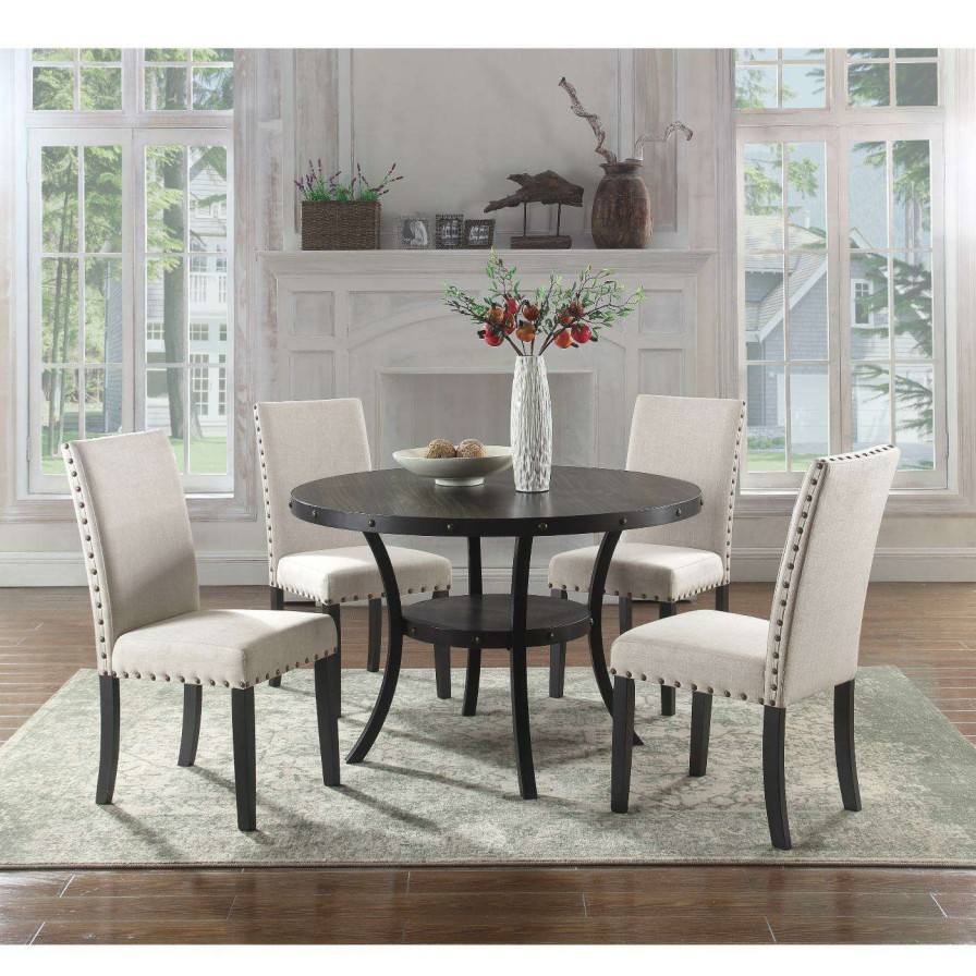 Dining Table Sets * | Cheap Best Master Furniture Darlington Round 5 Piece Dining Set