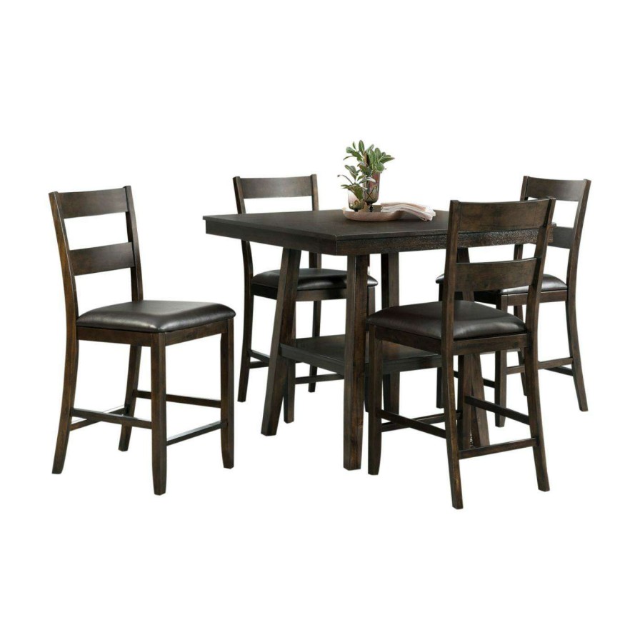 Dining Table Sets * | Buy Square Picket House Furnishings Reid 5 Piece Counter Height Dining Set