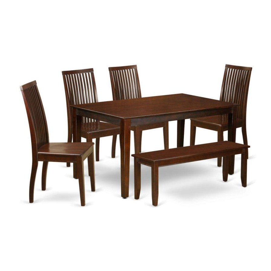 Dining Table Sets * | Budget Rectangle East West Furniture Capri Caip6 Six Piece Dining Table Set