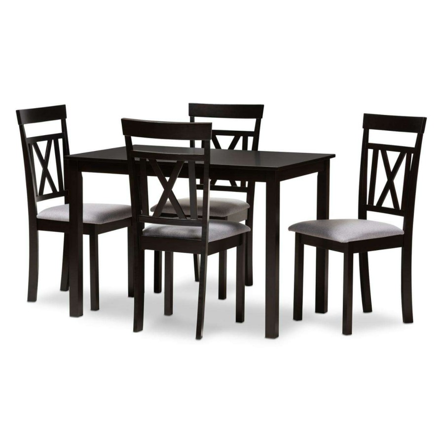 Dining Table Sets * | Hot Sale Rectangle Baxton Studio Rosie 5 Piece Contemporary Dining Set