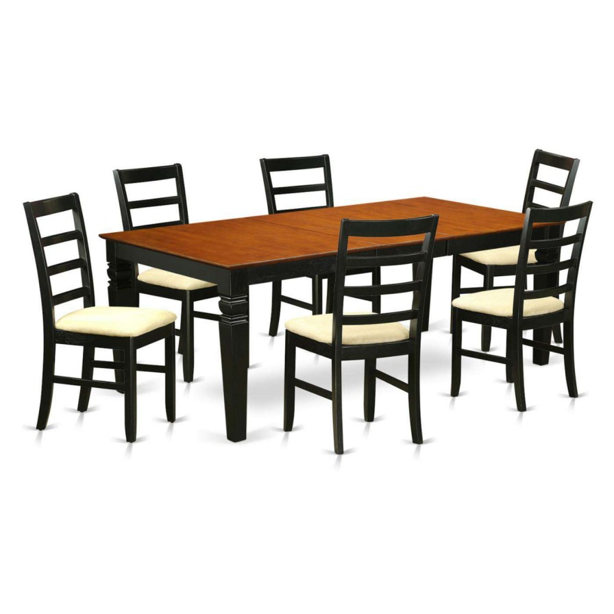 Dining Table Sets * | Best Pirce Rectangle East West Furniture Logan 7 Piece Shaker Dining Table Set