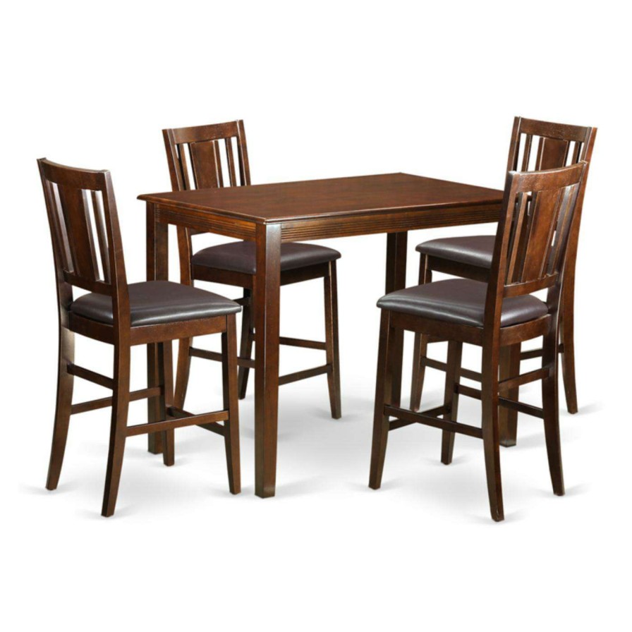 Dining Table Sets * | Cheapest Rectangle East West Furniture Yarmouth 5 Piece Scotch Art Dining Table Set