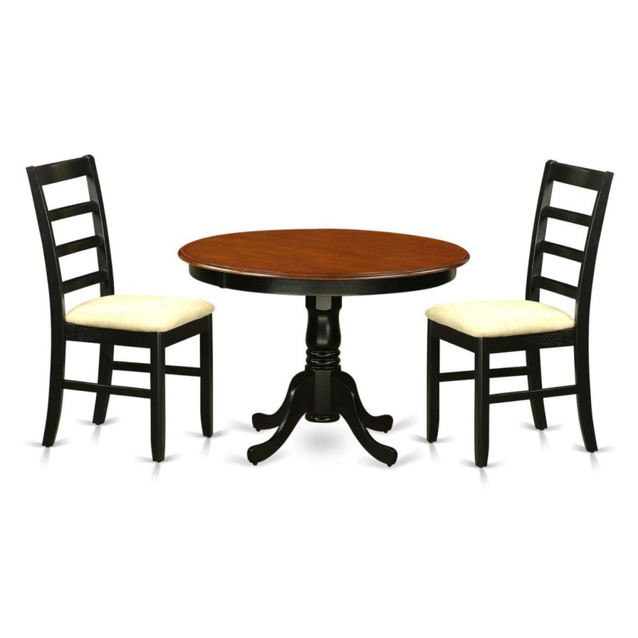 Dining Table Sets * | Best Sale Round East West Furniture Hartland 3 Piece Shaker Dining Table Set