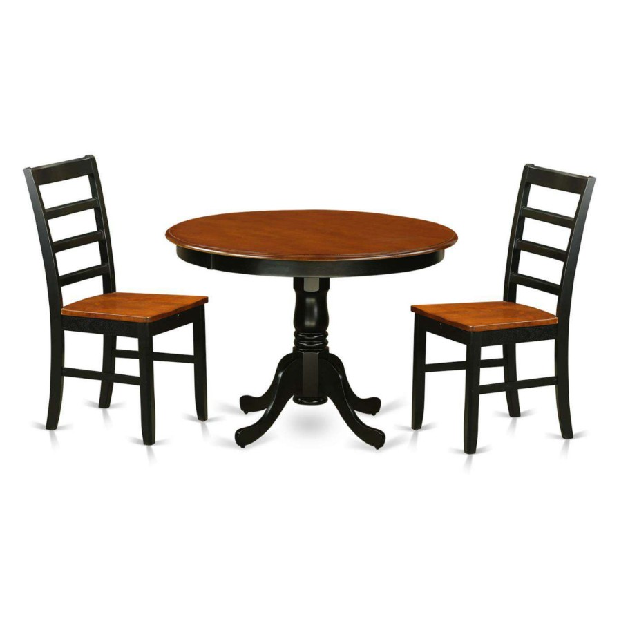 Dining Table Sets * | Best Sale Round East West Furniture Hartland 3 Piece Shaker Dining Table Set