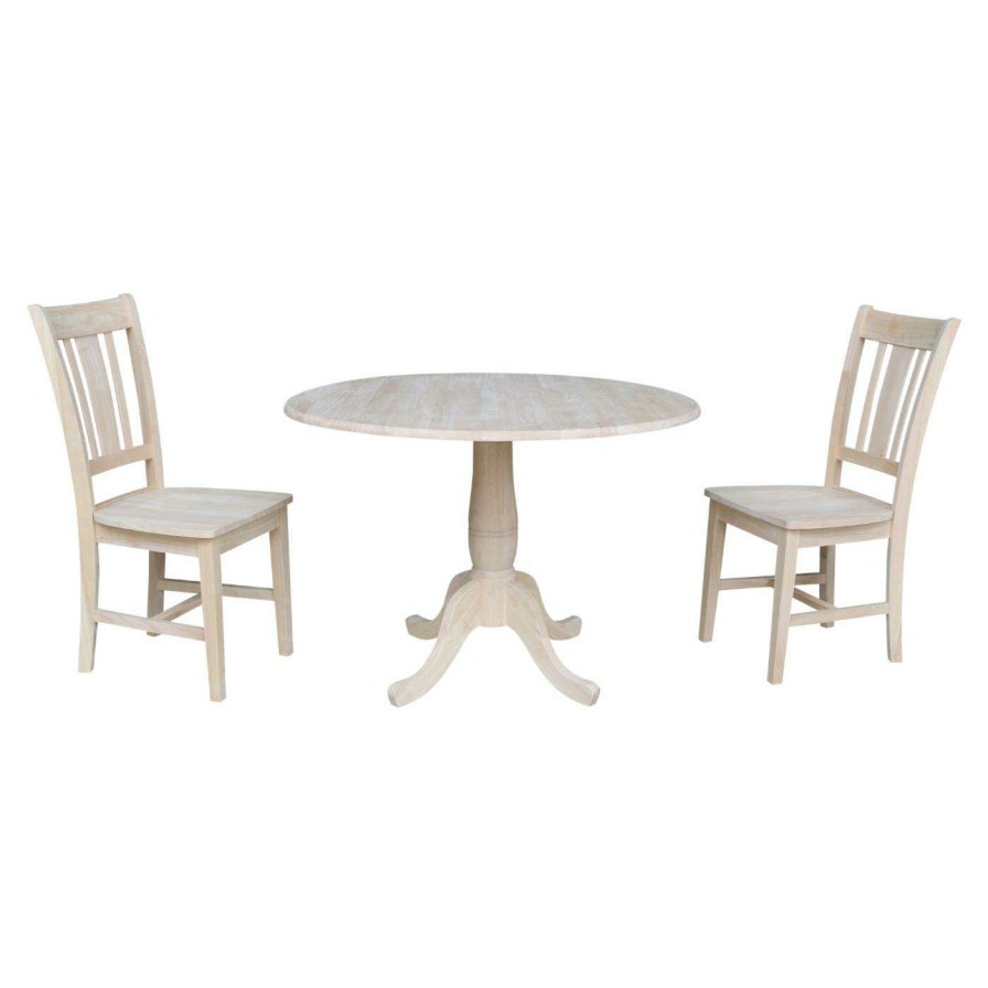 Dining Table Sets * | Cheap International Concepts 42 In. Round Top Pedestal Table With 2 Chairs