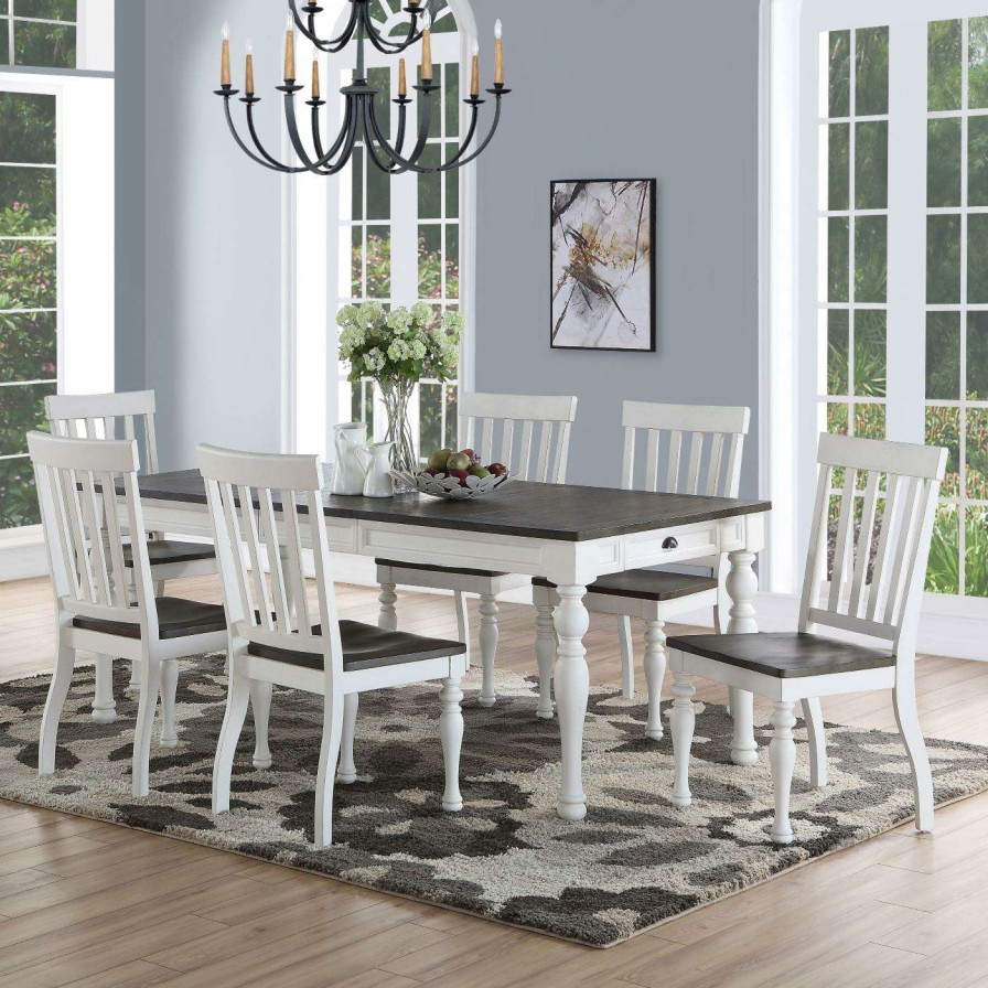 Dining Table Sets * | Brand New Rectangle Steve Silver Co. Joanna 7 Piece Transitional Dining Set