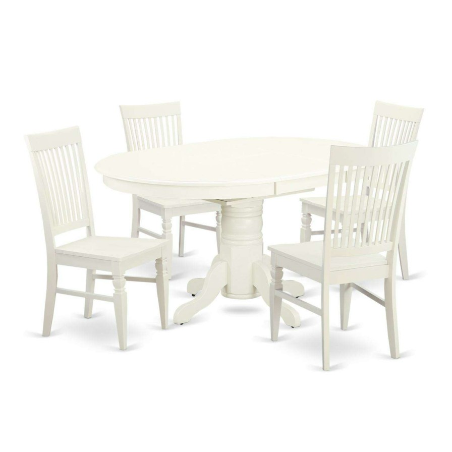 Dining Table Sets * | Discount Oval East West Furniture Avon Avwe5 Five Piece Extension Dining Table Set