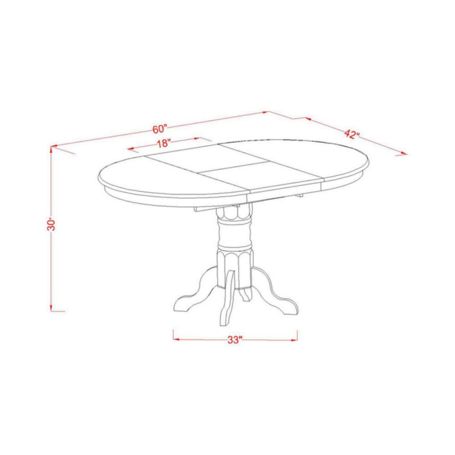 Dining Table Sets * | Discount Oval East West Furniture Avon Avwe5 Five Piece Extension Dining Table Set