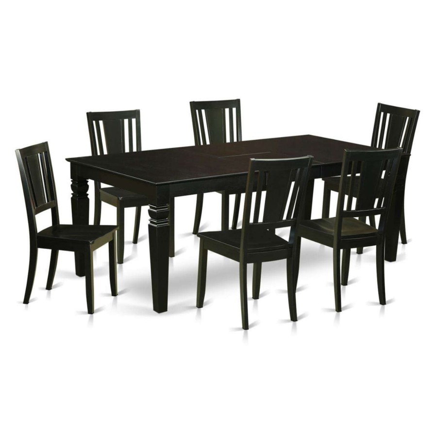 Dining Table Sets * | Coupon Rectangle East West Furniture Logan 7 Piece Scotch Art Dining Table Set