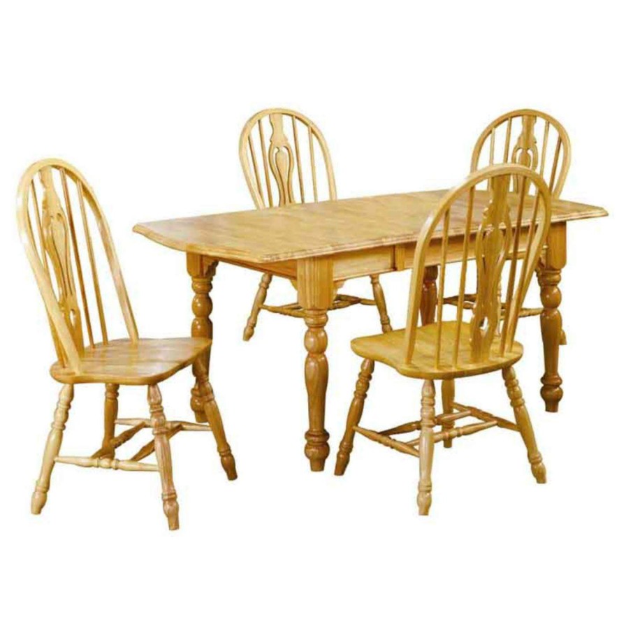 Dining Table Sets * | Best Reviews Of Rectangle Sunset Trading 5-Piece Drop Leaf Extension Dining Set With Keyhole Chairs