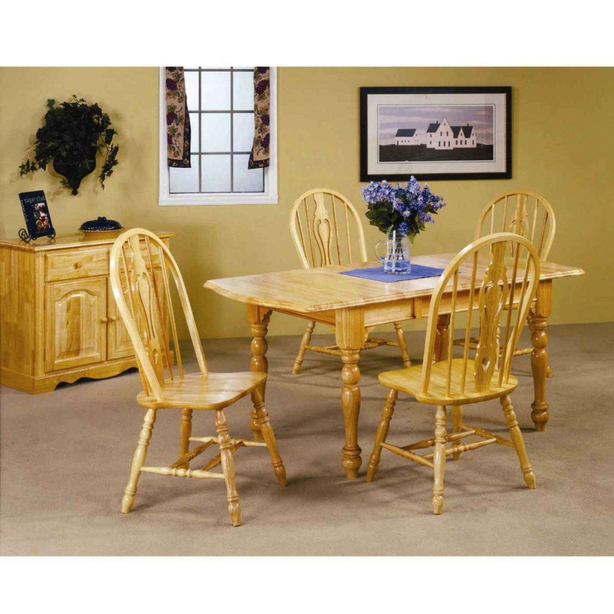 Dining Table Sets * | Best Reviews Of Rectangle Sunset Trading 5-Piece Drop Leaf Extension Dining Set With Keyhole Chairs