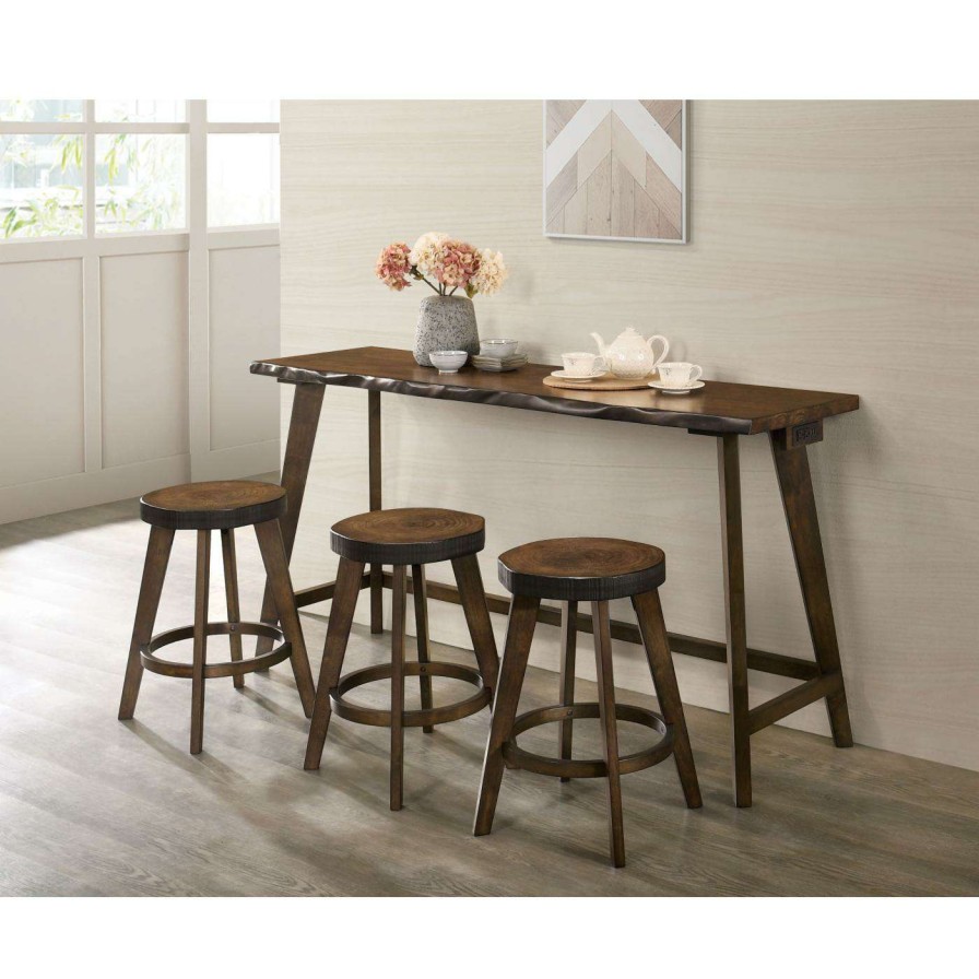 Dining Table Sets * | Top 10 Rectangle Furniture Of America Rezza 4-Piece Counter Height Table Set