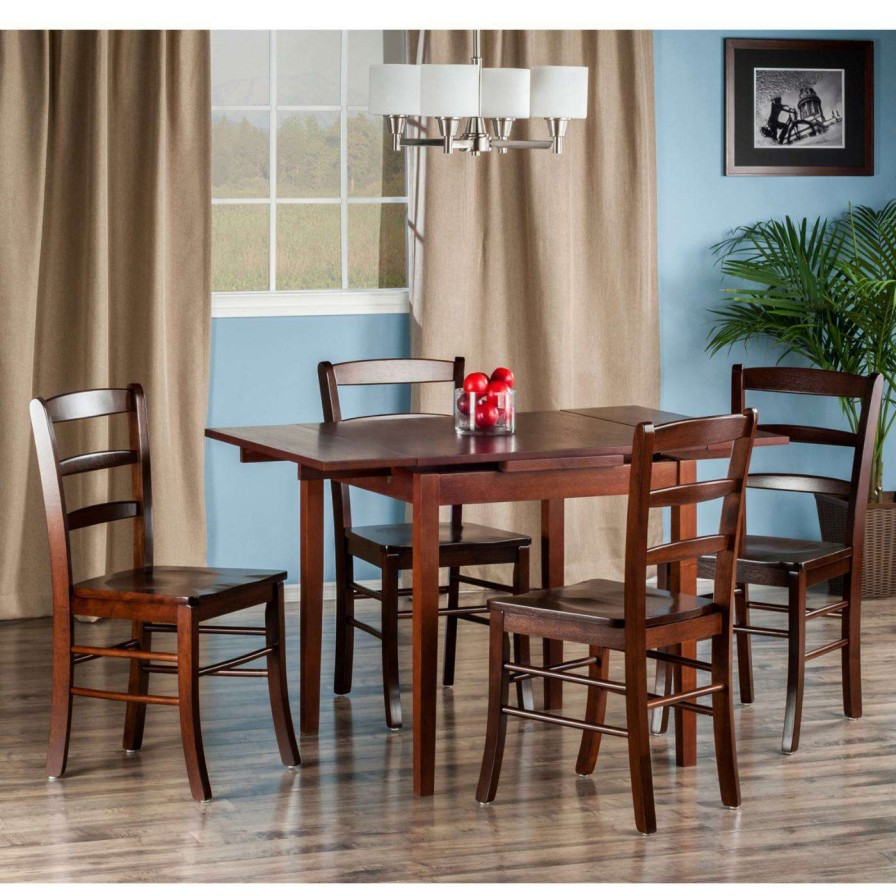 Dining Table Sets * | Best Pirce Square Winsome Pulman 5 Piece Extension Dining Table Set