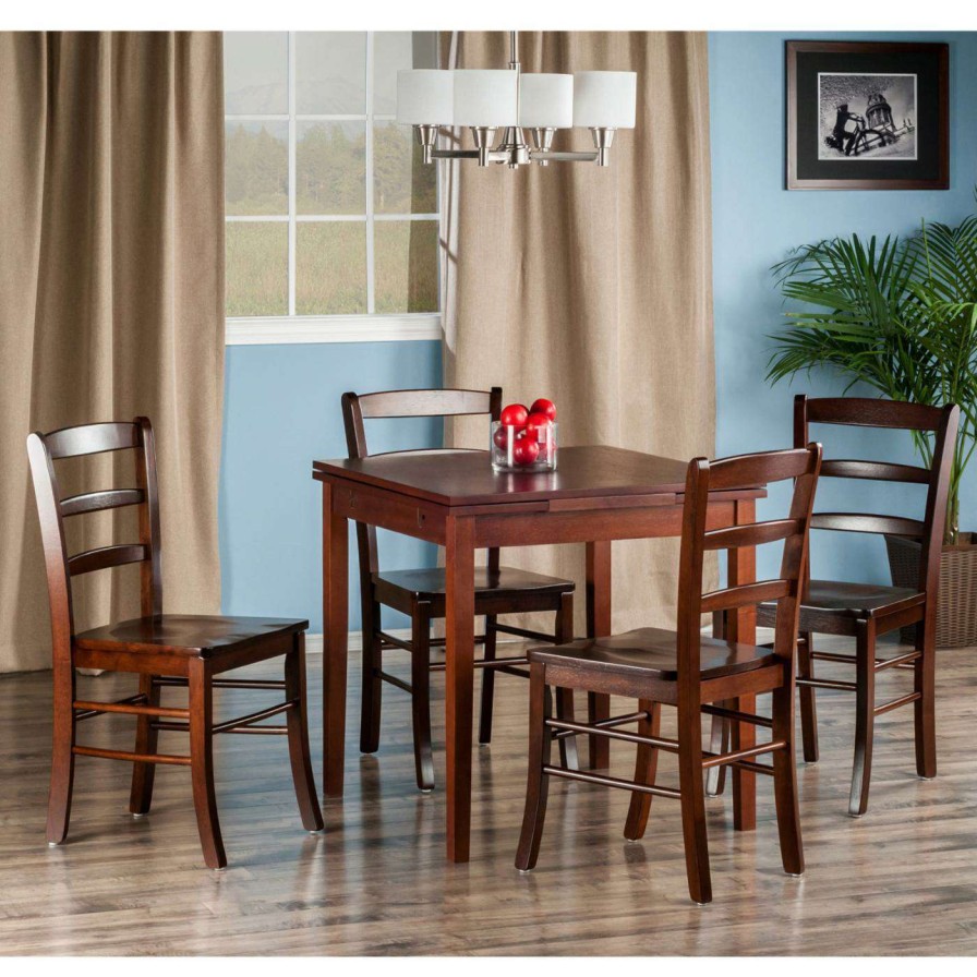 Dining Table Sets * | Best Pirce Square Winsome Pulman 5 Piece Extension Dining Table Set