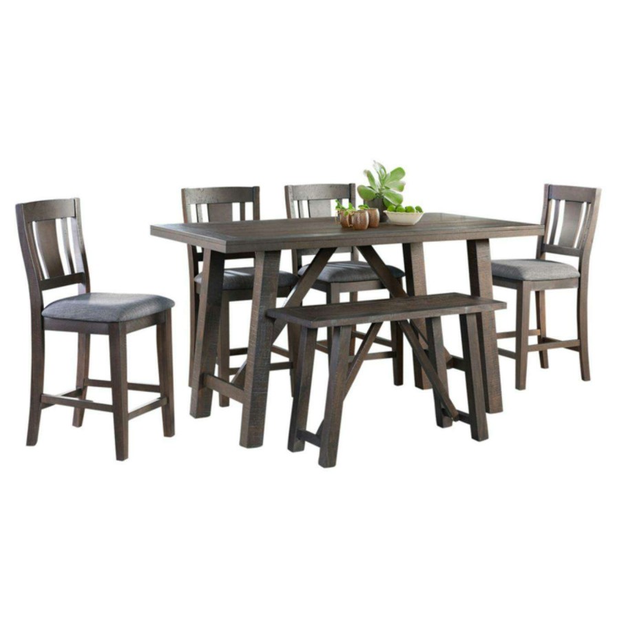 Dining Table Sets * | Discount Rectangle Picket House Furnishings Carter 6 Piece Counter Height Dining Set