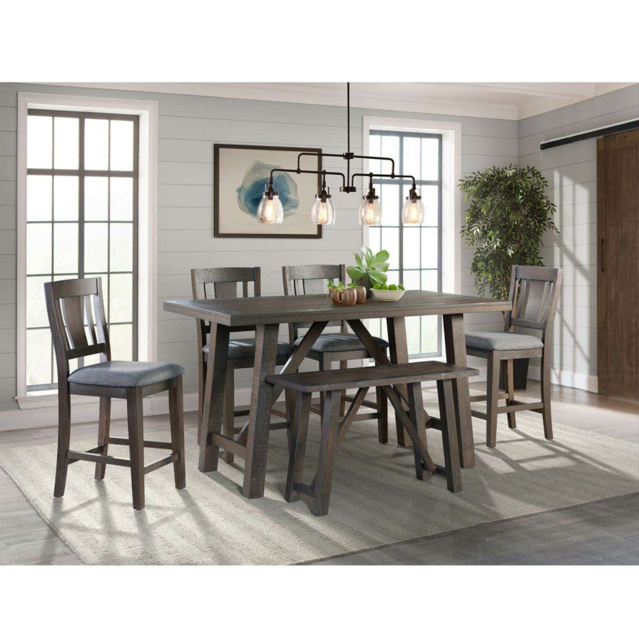 Dining Table Sets * | Discount Rectangle Picket House Furnishings Carter 6 Piece Counter Height Dining Set