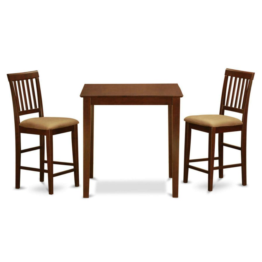 Dining Table Sets * | Brand New Square East West Furniture Vernon 3 Piece Slat Back Dining Table Set