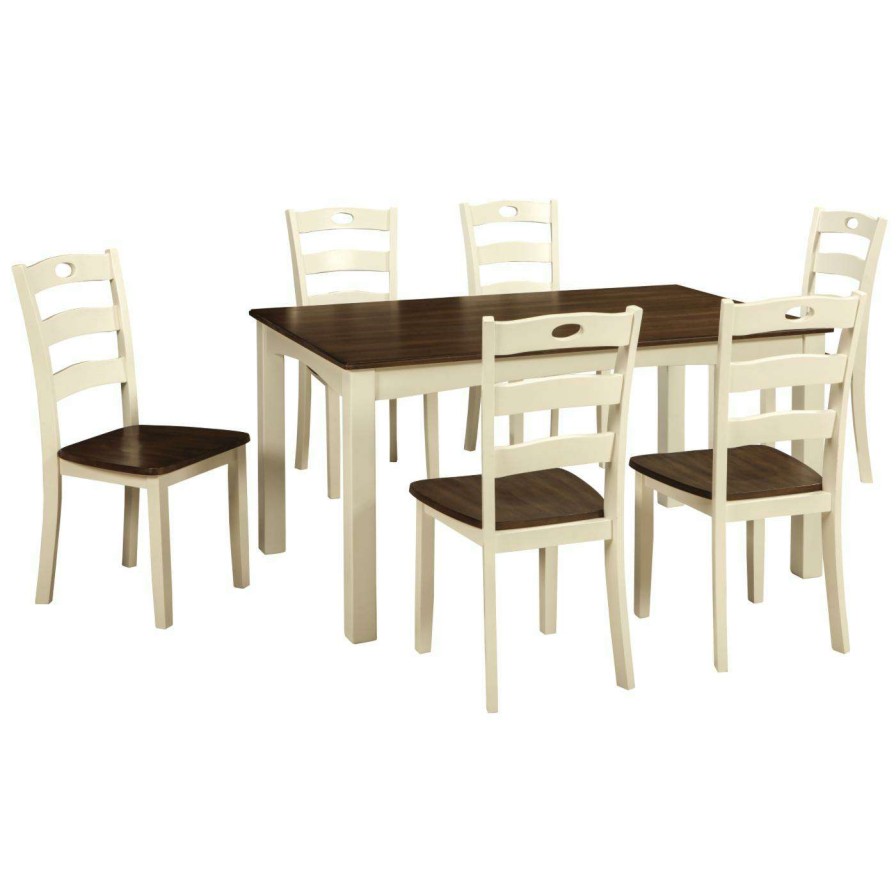 Dining Table Sets * | Best Pirce Rectangle Signature Design By Ashley Woodanville 7 Piece Dining Table Set