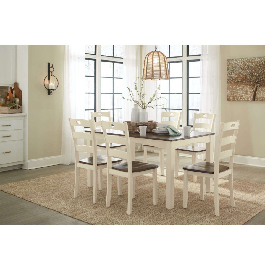 Dining Table Sets * | Best Pirce Rectangle Signature Design By Ashley Woodanville 7 Piece Dining Table Set