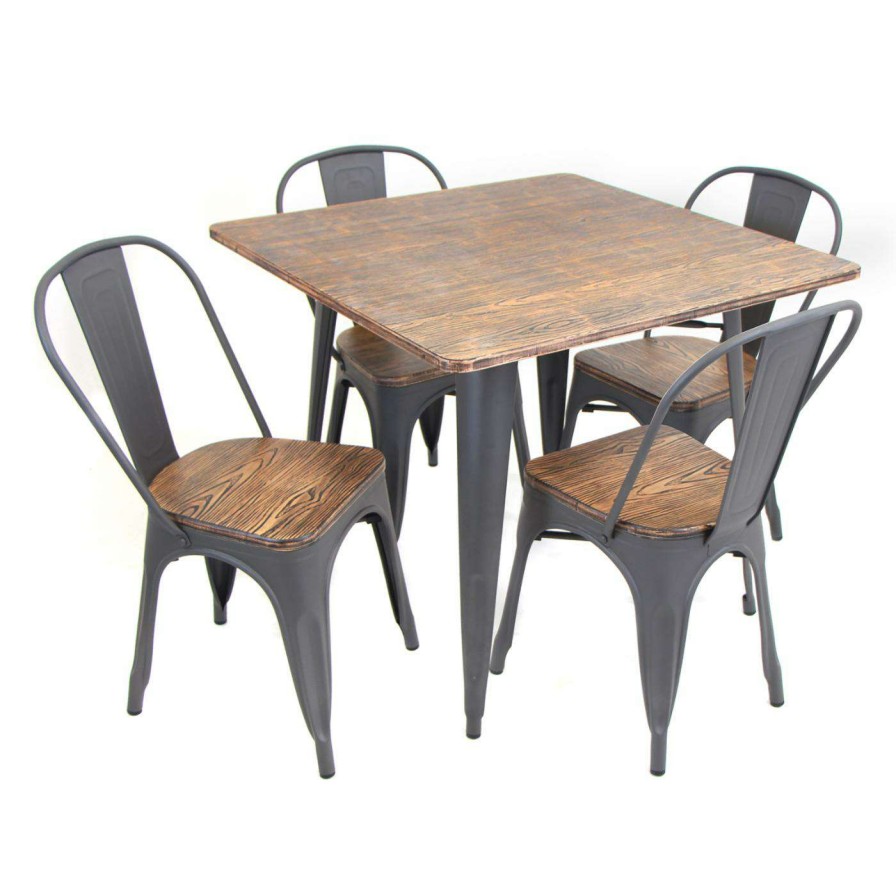 Dining Table Sets * | Flash Sale Square Lumisource Oregon 5 Piece Dining Set