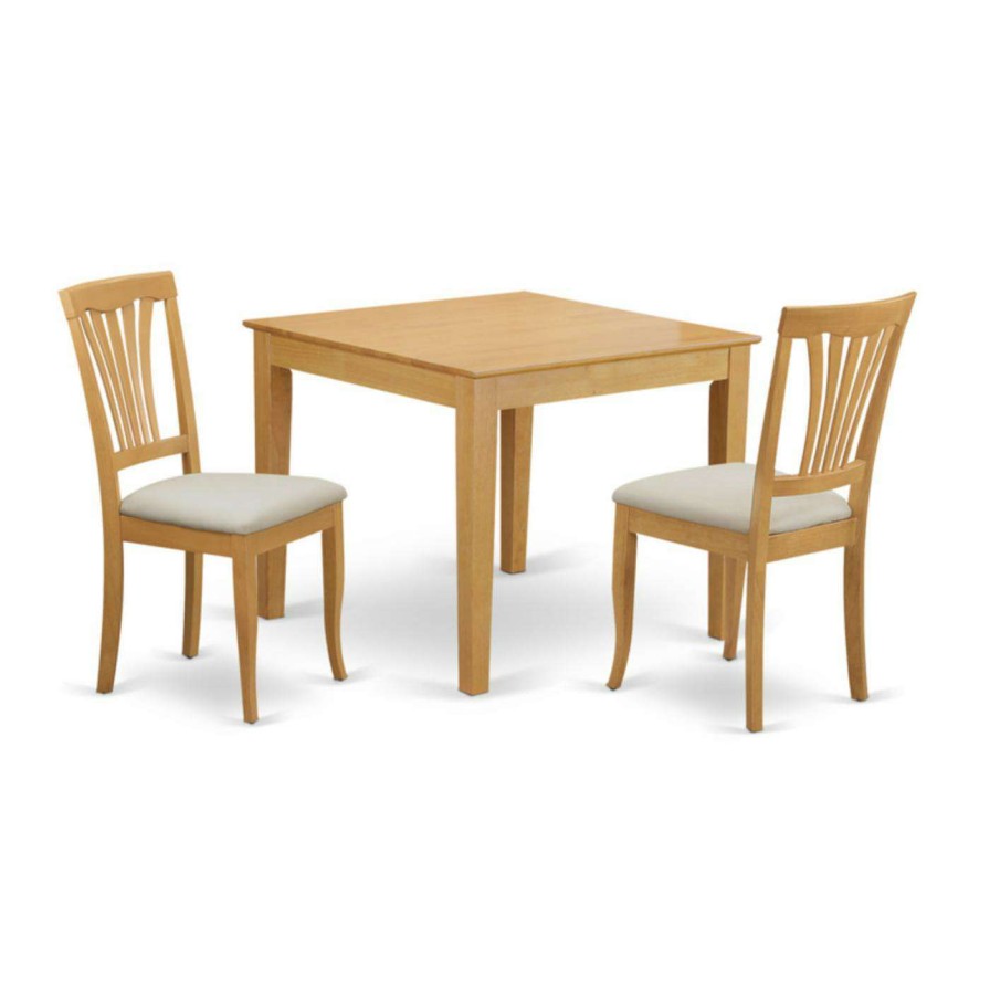 Dining Table Sets * | Top 10 Square East West Furniture 3 Piece Lath Back Breakfast Nook Dining Table Set