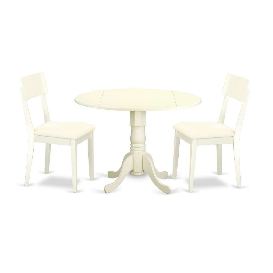 Dining Table Sets * | Budget Round East West Furniture Dublin Dlad3 Three Piece Drop Leaf Dining Set