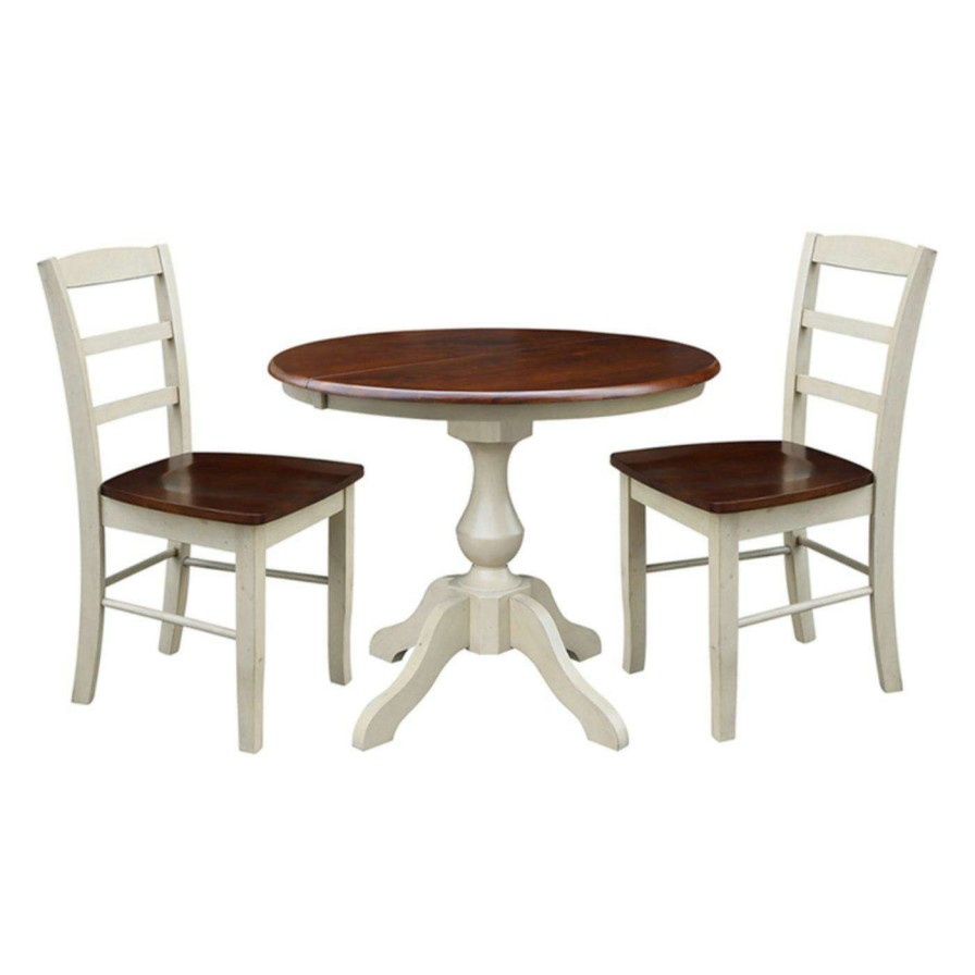 Dining Table Sets * | Wholesale Oval International Concepts 3 Piece Curved Base Dining Table Set With Madrid Chairs