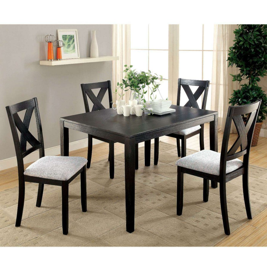 Dining Table Sets * | Best Deal Rectangle Furniture Of America Demarca 5 Piece Casual Dining Set