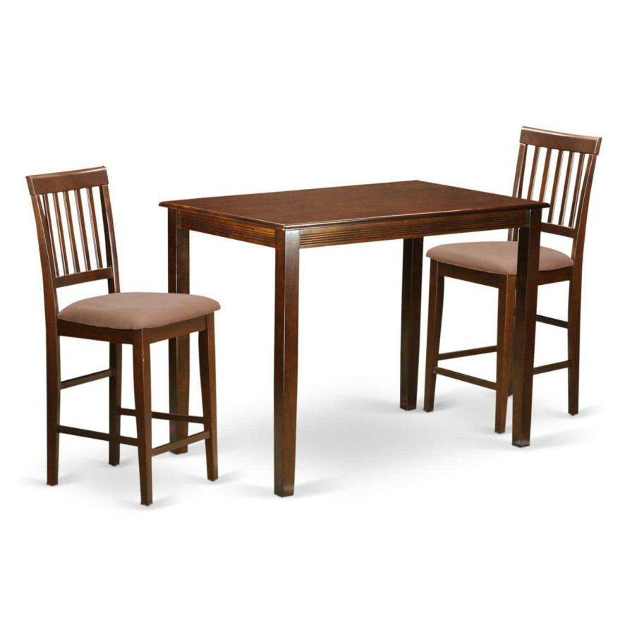 Dining Table Sets * | New Rectangle East West Furniture Yarmouth 3 Piece Slat Back Dining Table Set