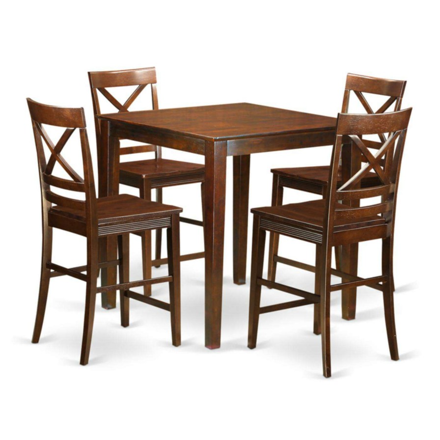 Dining Table Sets * | Wholesale Square East West Furniture Vernon 5 Piece Cross-And-Ladder Dining Table Set