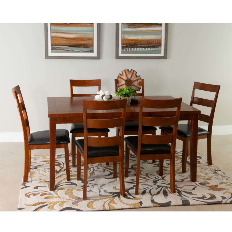 Dining Table Sets * | Brand New Rectangle Powell Linville 7-Piece Dining Set Cherry