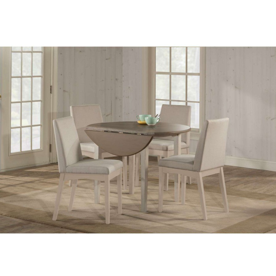 Dining Table Sets * | Coupon Hillsdale Clarion 5 Piece Round Drop Leaf Dining Set With Upholstered Chairs