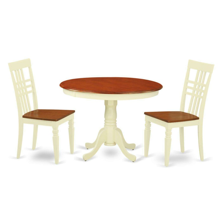 Dining Table Sets * | Brand New Casual Dining Sets East West Furniture Hartland 3 Piece Latticeback Dining Table Set