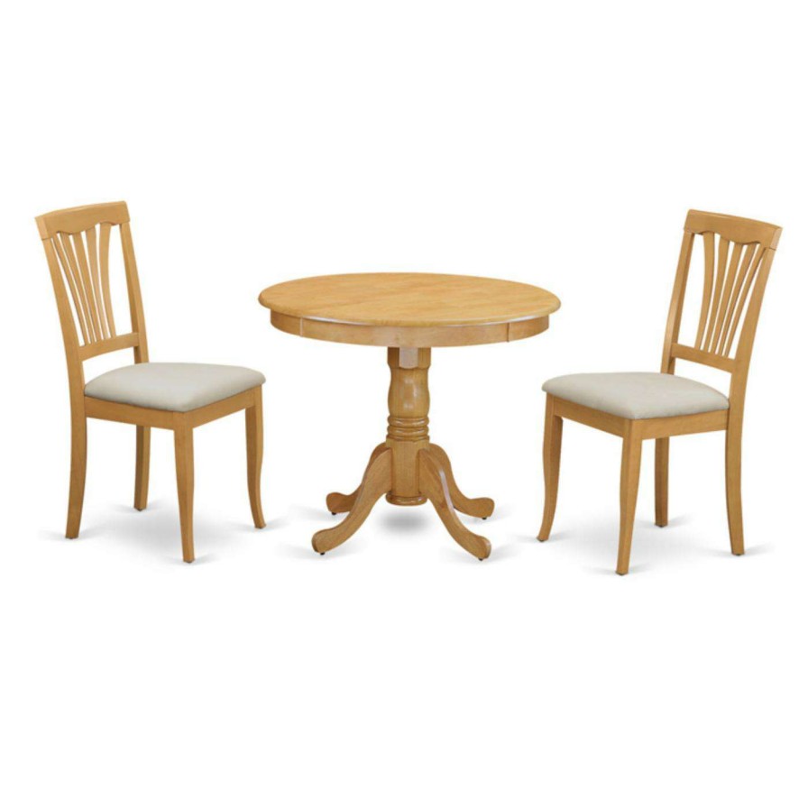 Dining Table Sets * | Best Pirce Casual Dining Sets East West Furniture 3 Piece Lath Back Kitchen Dinette Dining Table Set