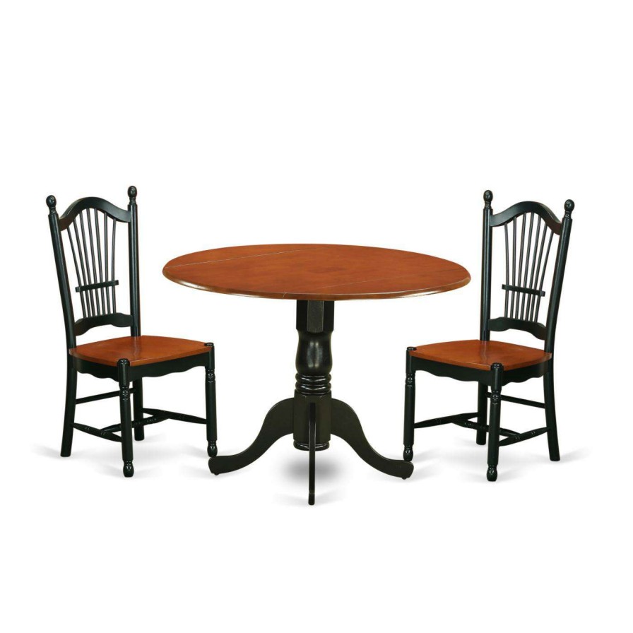 Dining Table Sets * | Wholesale Round East West Furniture Dublin Dldo3 Three Piece Drop Leaf Dining Set