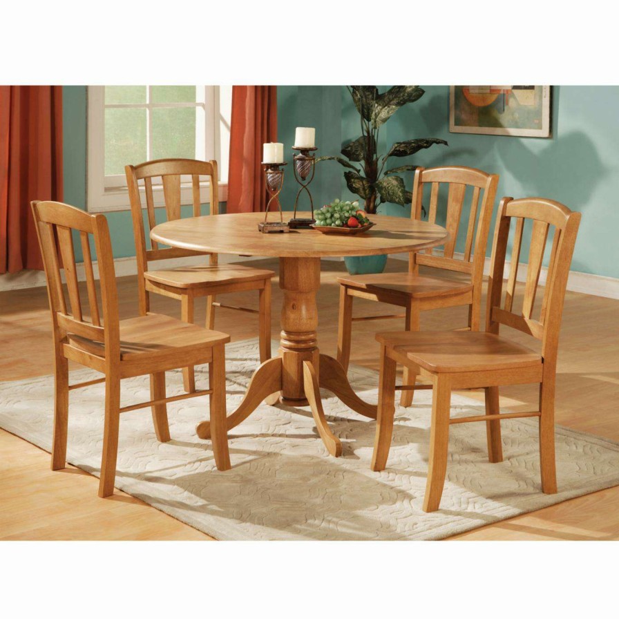 Dining Table Sets * | Best Sale Casual Dining Sets East West Furniture Dublin 5 Piece Drop Leaf Dining Table Set