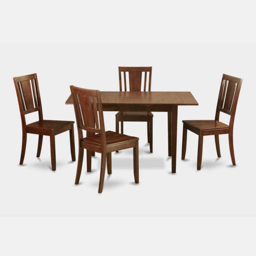 Dining Table Sets * | Outlet Rectangle East West Furniture Norfolk 5 Piece Scotch Art Dining Table Set