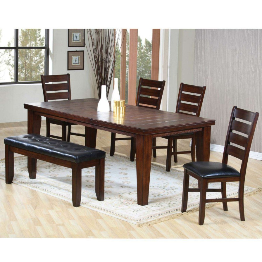 Dining Table Sets * | Top 10 Acme Furniture Rectangle Urbana 6 Pc. Dining Table Set With Bench