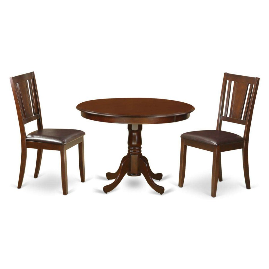 Dining Table Sets * | Discount Round East West Furniture Hartland 3 Piece Scotch Art Dining Table Set