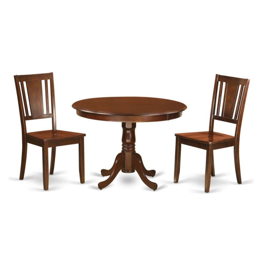 Dining Table Sets * | Discount Round East West Furniture Hartland 3 Piece Scotch Art Dining Table Set