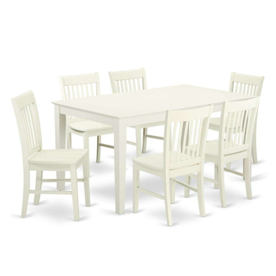 Dining Table Sets * | Best Pirce Casual Dining Sets East West Furniture Capri Cano7 Seven Piece Dining Table Set