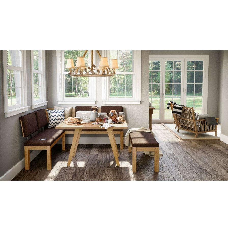 Dining Table Sets * | Top 10 Rectangle Artefama Austin Breakfast Nook Set Almond