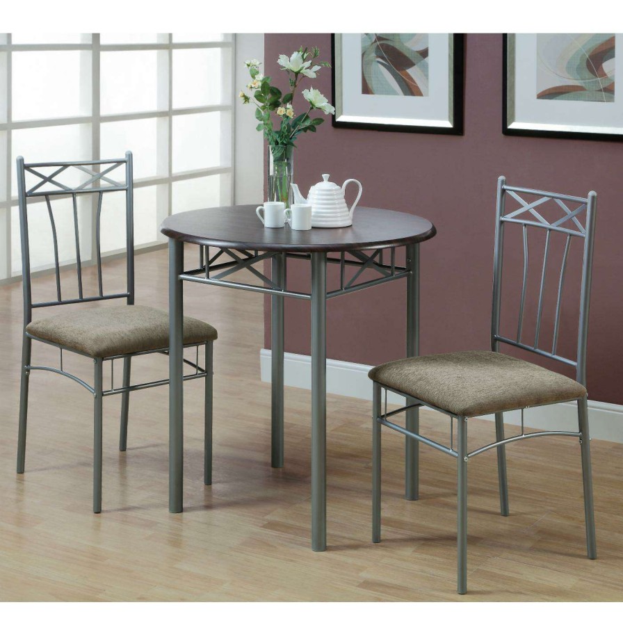 Dining Table Sets * | Wholesale Monarch Specialties Fairfax 3 Piece Round Dining Table Set