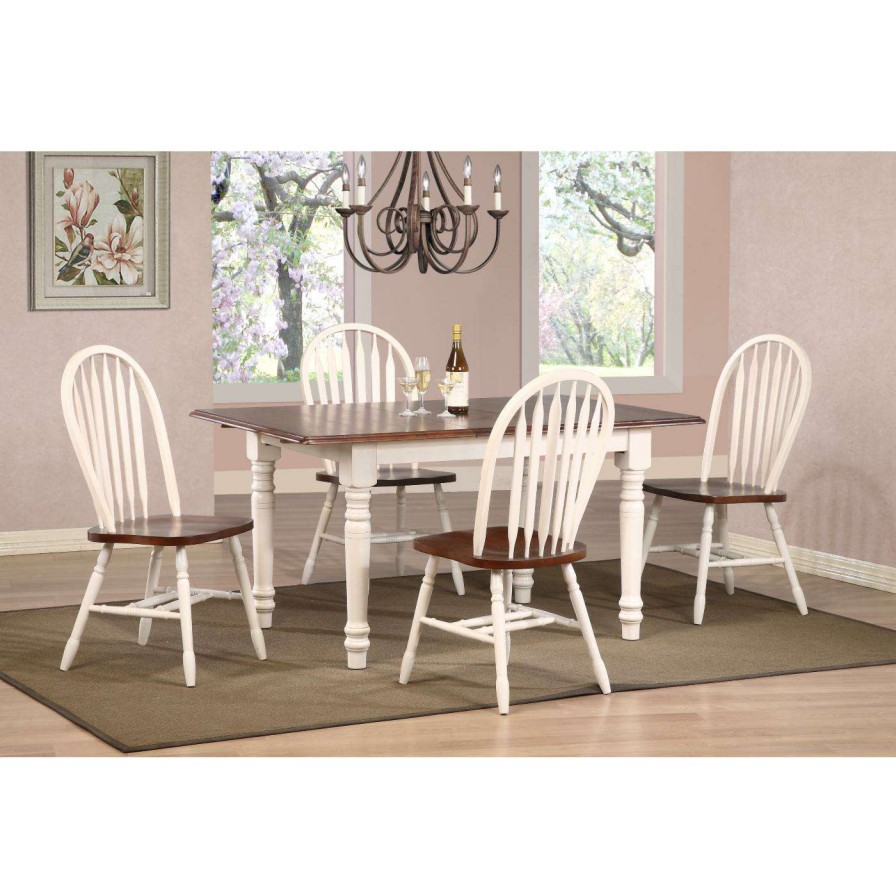 Dining Table Sets * | Hot Sale Rectangle Sunset Trading 5-Piece Butterfly Dining Set With Arrowback Chairs