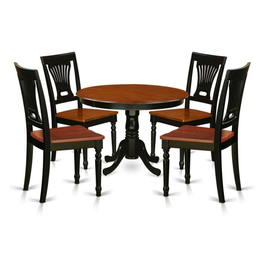 Dining Table Sets * | Hot Sale Round East West Furniture Hartland 5 Piece Empire Dining Table Set