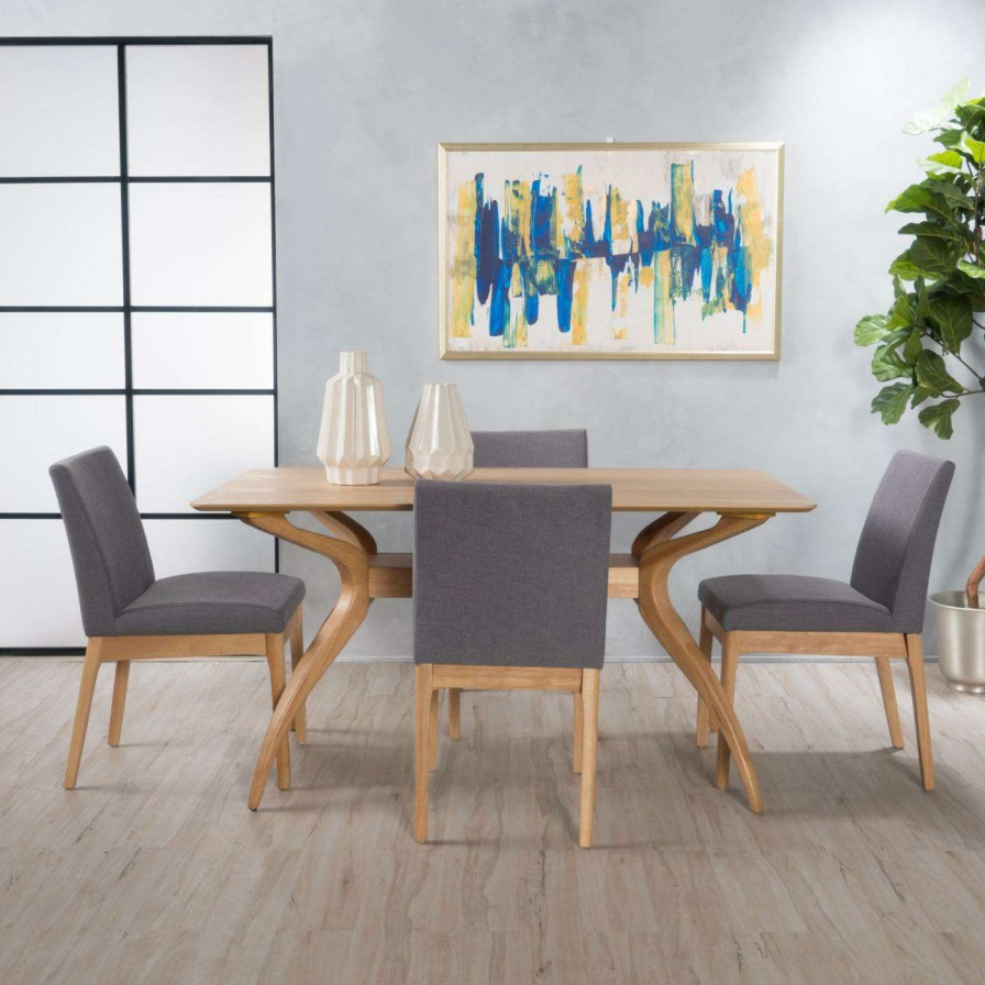 Dining Table Sets * | Coupon Best Selling Home Rectangle Kwame Rectangular 5 Piece Dining Table Set