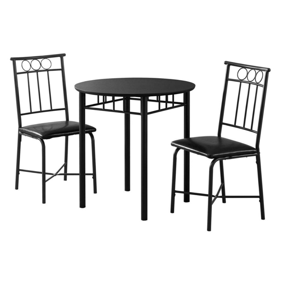 Dining Table Sets * | Discount Monarch Specialties 3 Piece Round Dining Table Set