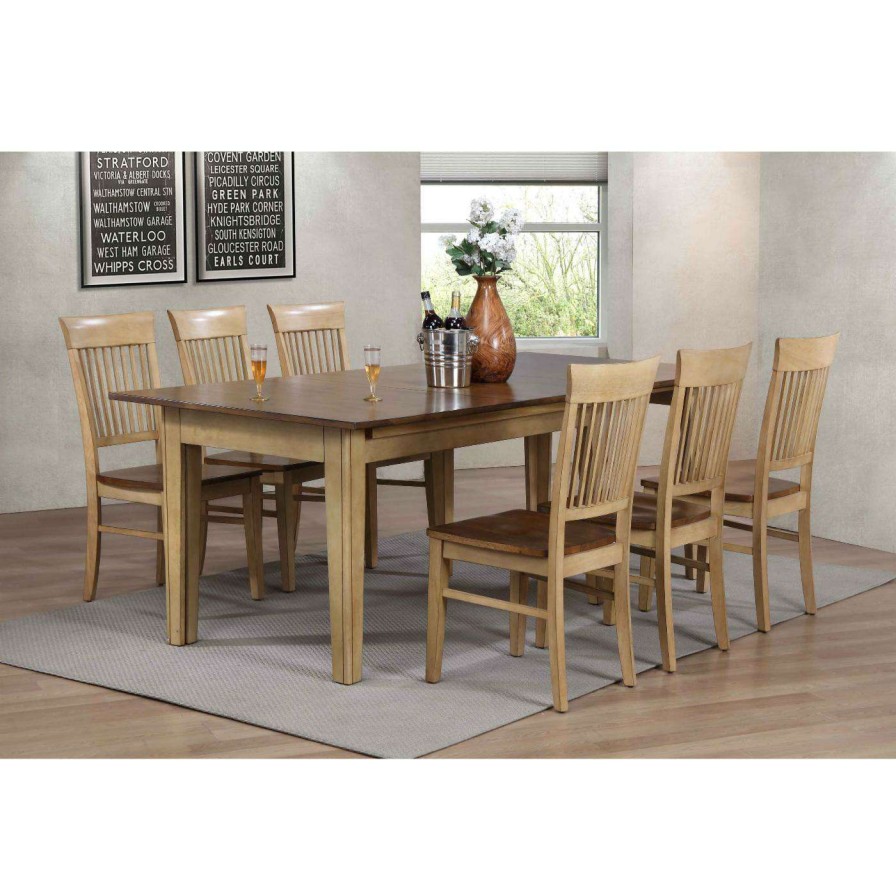 Dining Table Sets * | New Rectangle Sunset Trading Brook 7 Piece Extendable Dining Table Set